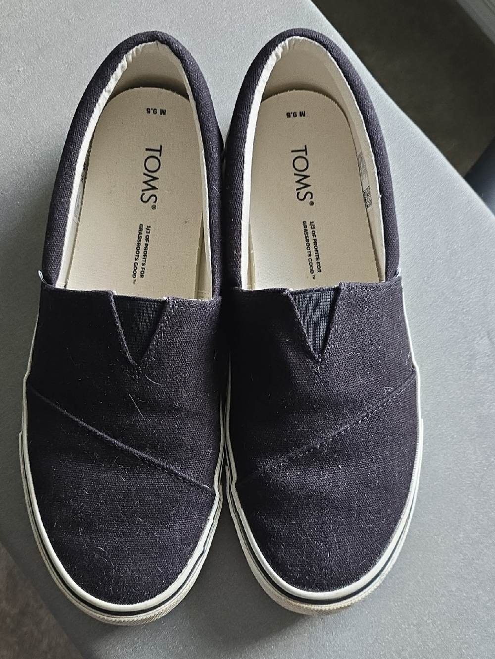 Toms Black Slip-On Canvas Shoes